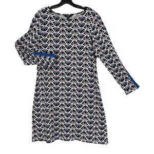 Hatley Geometric Pullover Dress Soft Cotton Preppy Old Money Large Resort